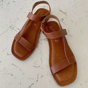 Seychelles Intricate Tan Leather Strappy Sandals